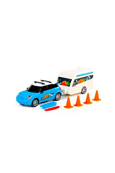 Polesie Holiday Car with Trailer, 37.6 x 9.3 x 10 cm -