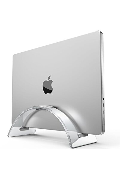 Generic حامل كمبيوتر محمول عمودي من الأكريليك للمكتب، قاعدة كمبيوتر محمول غير مرئية من الأكريليك، حامل كمبيوتر محمول عمودي