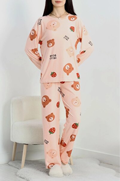 DAS KLEID Suede Bottom Top Same Pajama Set Dusty Pink