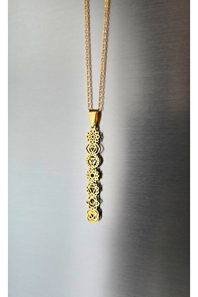 Atelier Nui قلادة ذهبية من الفولاذ بتصميم زهرة الميلاد ذات الشاكرات السبع مع ...