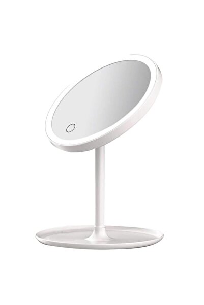 Generic مرآة مكياج TWOW LED، سطح طاولة دائري، 3 أوضاع إضاءة ملونة (أبيض)