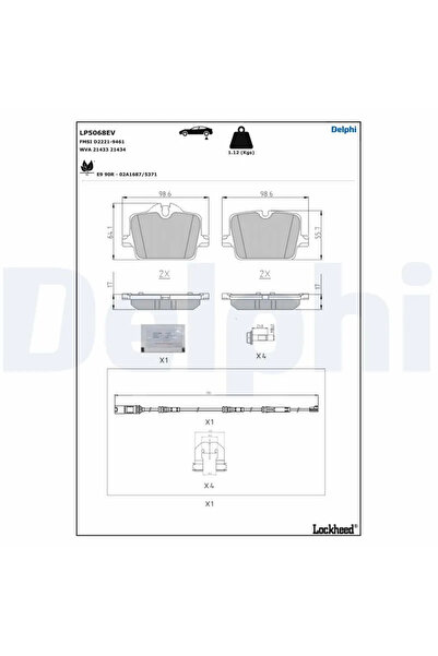 DELPHİ Set Placute Frana Frana Disc Bmw 4 Gran/I4 Bmw (Brilliance) I3