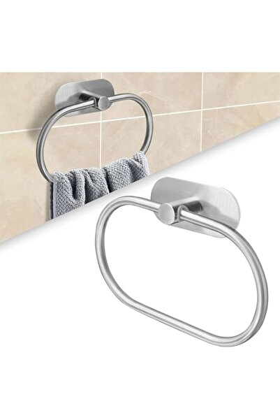 Generic حلقة منشفة الحمام، حامل حلقة منشفة اليد للحمام مثبت على الحائط مصنوع من الفولاذ المقاوم للصدأ ومقاوم للصدأ