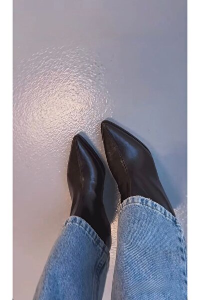 cevaplus Kadın Acı Kahve İnce Kısa Topuklu Bot