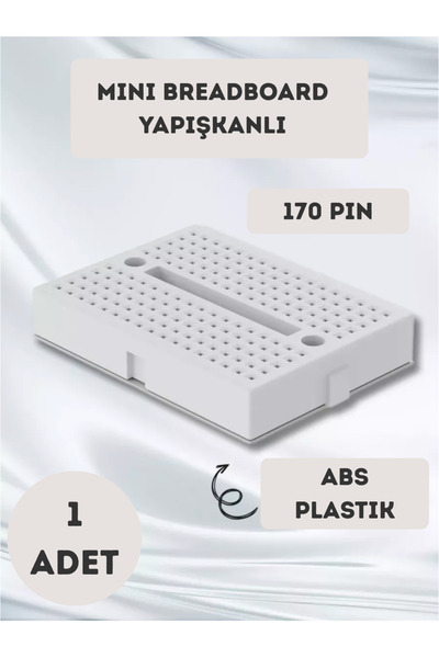 Arduino Mini Breadboard Yapışkanlı 170 Pin Beyaz