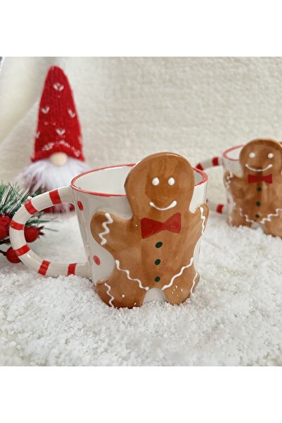 NapaDesignArt El yapımı Yılbaşı Seramik Kurabiye Adam Kupa