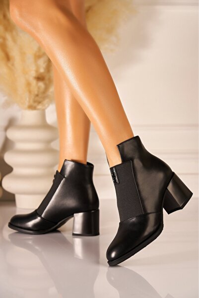 Joana Ghete la gleznă pentru femei, din piele ecologică, negre, la modă