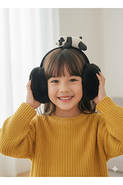 Kervan Pazar Çocuk Peluş Katlanabilir Sevimli Ayıcıklı Kışlık Kulaklık