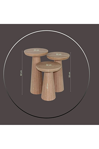 Özka Hobi Ahşap ÖZKA HOBİ SİYAH BOYALI ,VERNİKLİ MANTAR SEHPA ,ORTA SEPA