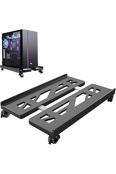 Generic حامل برج الكمبيوتر المحمول القابل للتعديل من Odluzy، حامل وحدة المعالجة المركزية تحت المكتب جيد التهوية، حامل وحدة المعالجة المركزية المتحرك القابل للتعديل