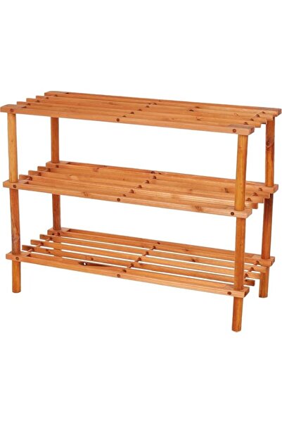 Generic ECVV® 3 Tier Blonde Wooden Shoe Rack, for Closet Free Standing Wood S...