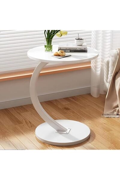 Generic طاولة جانبية للأريكة من MOMUHOO Home، طاولة جانبية ضيقة على شكل حرف C، طاولة صينية رفيعة للأريكة، طاولة جانبية صغيرة مع