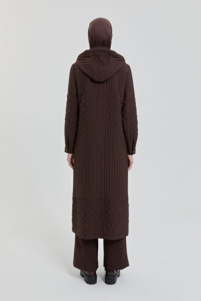 Nihan Plus Size Thin Quilted Portable Hooded Overcoat