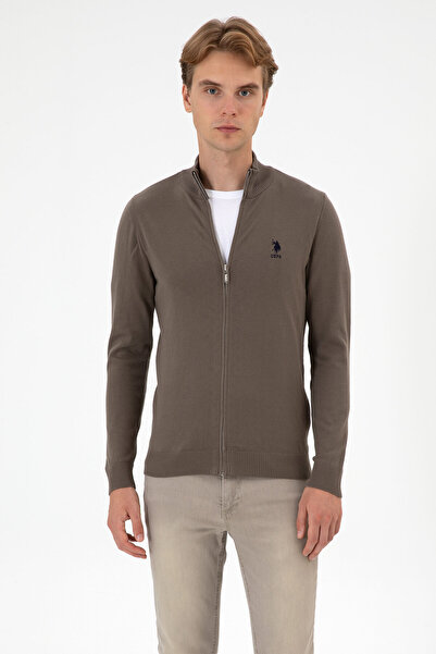 U.S. Polo Assn. Men's Slim Fit Mink Knitwear Cardigan 50313684-Vr052