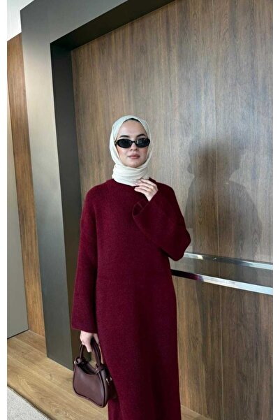 merve ada design Sakallı Yumuşak Triko Elbise