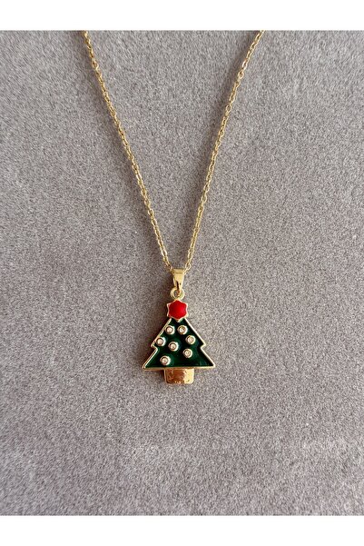 kubotique قلادة رأس السنة الجديدة بتصميم عيد الميلاد مع حجر وشجرة رأس السنة ا...