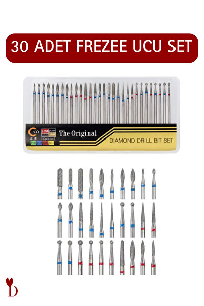 Dami Beauty Merttools Elmas Camcı Seti 30 Parça Matkap Ucu Ahşap Oyma Freze Gravür Dremel Uç Seti 3 Mm Sap