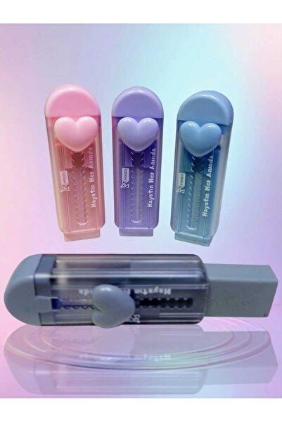 izmir yazici servis Kalp Figürlü Silgi Seti 4 Lü Set Sürgülü Silgi Falçata Si...