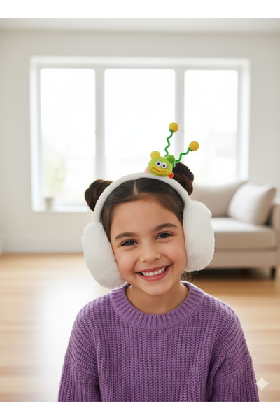 Kervan Pazar سماعات أذن شتوية قابلة للطي من القطيفة للأطفال