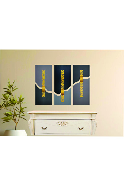 Pollux Decor Decoratiune pentru perete din lemn compusa din 3 piese de 60x25 cm