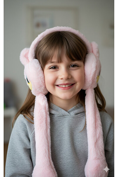 Kervan Pazar سماعات أذن شتوية للأطفال مع أشكال قطيفة وآذان متحركة وأصوات