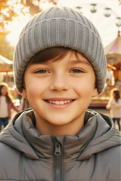 Trenderrs Boy 6-14 Years Old Corded Fabric Beret Children's Beret