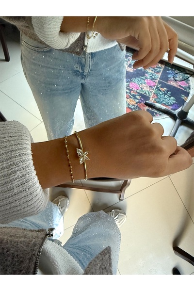 DGK COLLECTİON 14K gold renk,kelebek bileklik ve topçuklu 2'li bileklik 🥰