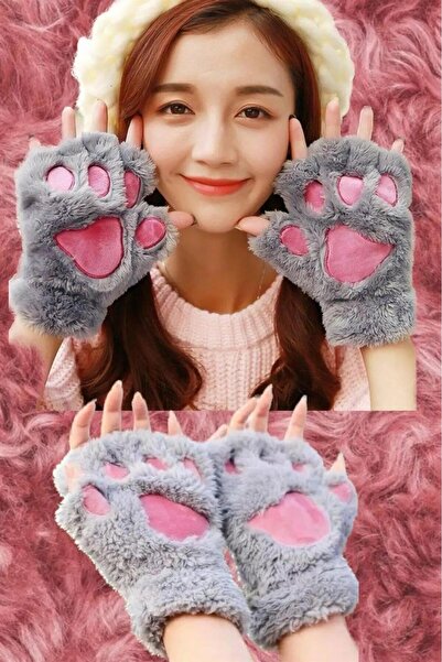 EMKSHOP قفازات قطيفة مع شكل مخلب