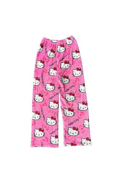 8line بيجامة هيلو كيتي من القطيفة السميكة باللون الوردي