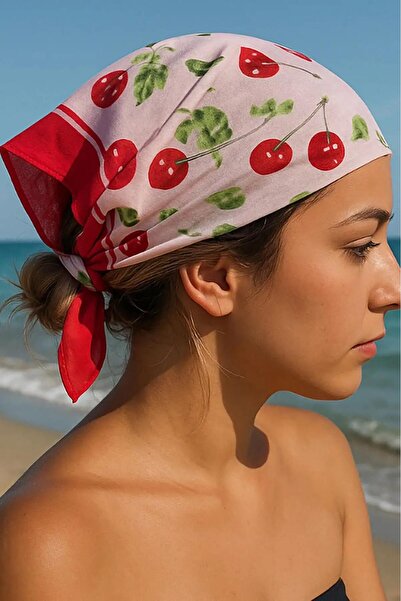 EMKSHOP Cherry Pattern 100% Cotton Scarf Bandana