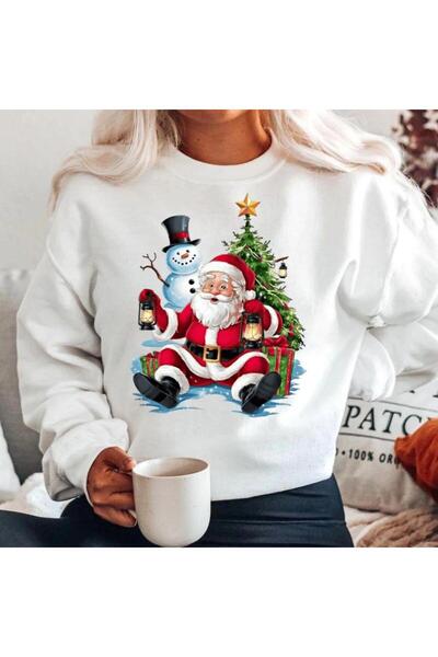 OEM White 100% Cotton Sweatshirt "Merry Christmas"