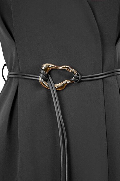 UTOPIAN V Yaka Kemerli Elbise