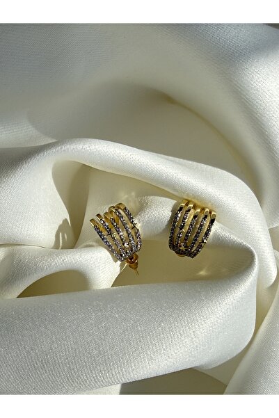 NB STEELORA Kaburga Model Zirkon Taşlı Küpe