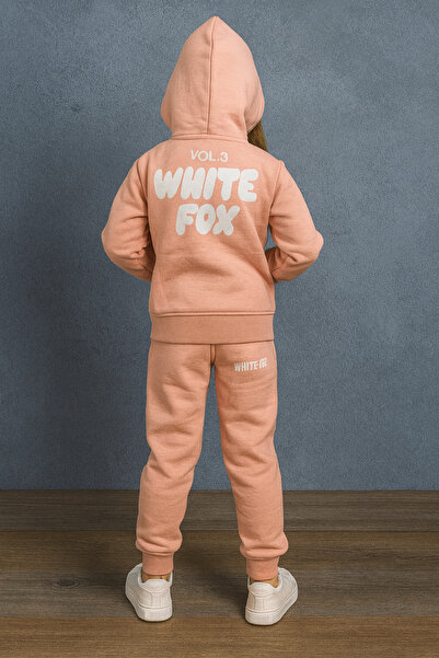YusGos Unisex Girls/Boys Cotton Hooded White Fox Printed High Quality Tracksuit Set (3-15 Years)