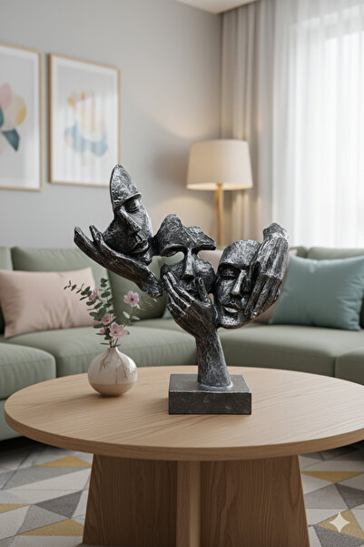 Dekoromi 3’lü Kadın Maske Heykel Biblo – Görmedim Duymadım Bilmiyorum Dekorat...