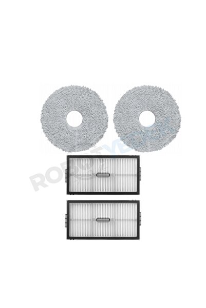 robotyedek Mop compatibil Roborock QRevo CurvX și filtru Hepa - 4 bucăți