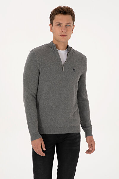 U.S. Polo Assn. Erkek Gri Melanj Basic Kazak 50313695-VR109
