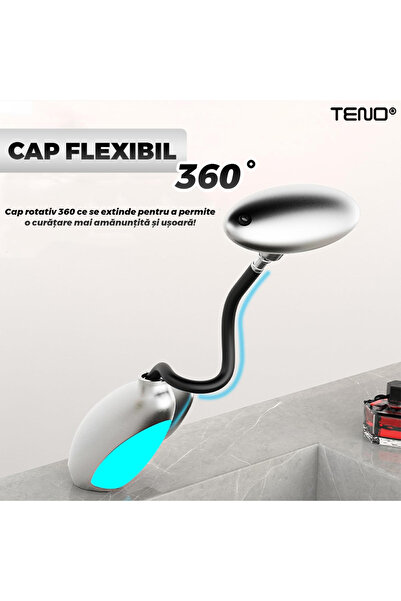Teno ® Premium Bathroom Faucet, 4 Spray Types, LED Lighting, Ceramic Cartridge, Chrome/Gray