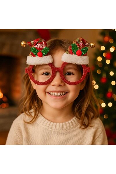 Ceymas Hediyelik Ochelari de Crăciun, model de pălărie de Crăciun, roșu argin...