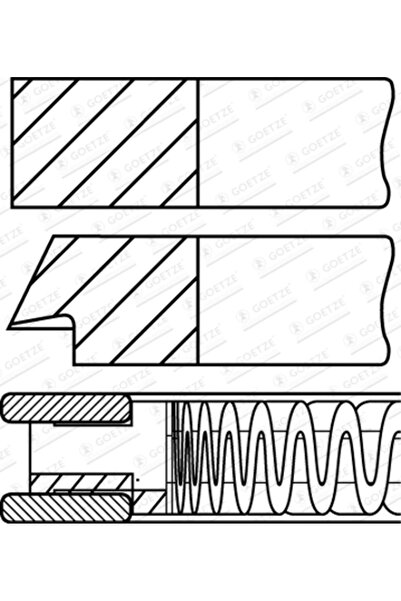 GOETZE ENGINE Set Segmenti Piston Ford B-Max/C-Max/Fiesta 5 Ford Asia & Ocean...