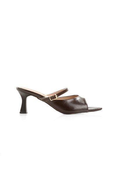 Modabuymus Bitter Brown Color Open Toe Pointed Stiletto Slippers Ranil
