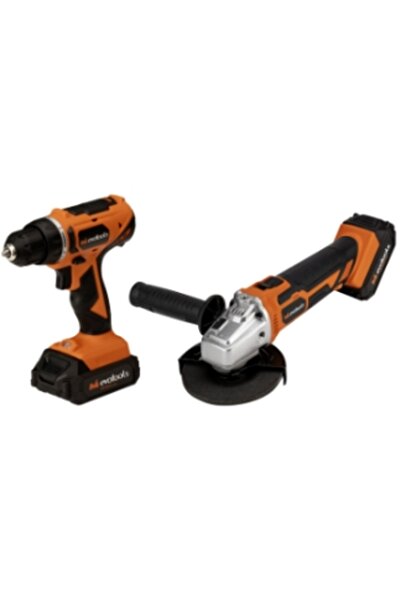 Evotools Kit Promo Masina de Gaurit si Insurubat si Polizor Unghiular cu 2 Ac...