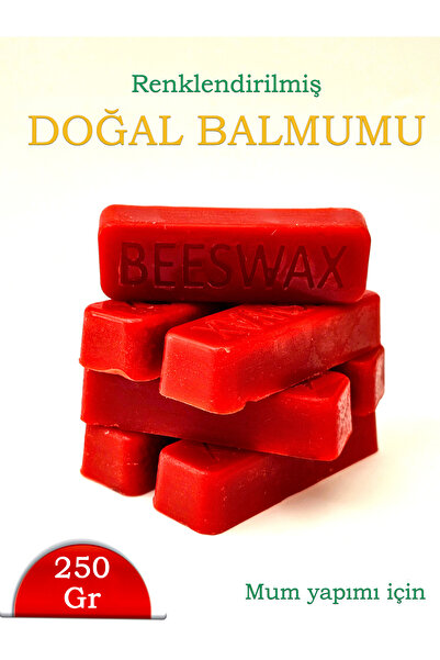 Petekoğlu 250 Gr- Kırmızı Renkli balmumu - Kırmızı Renklendirilmiş Doğal Balmumu – Mum Yapımı İçin Hazır