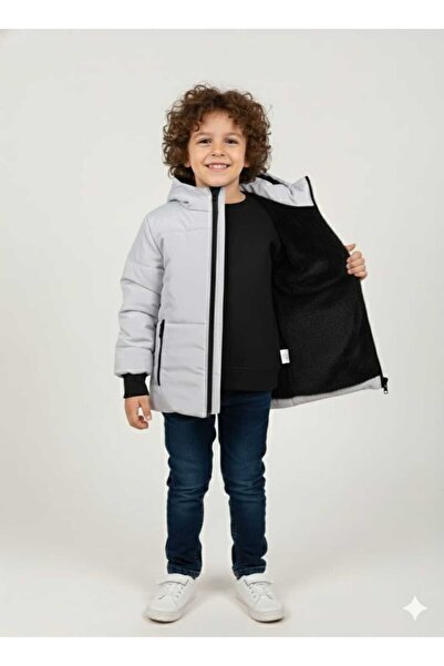 DUBLİNO KİDS Boy's Waterproof and Windproof Hooded Coat with Wersoft Interior
