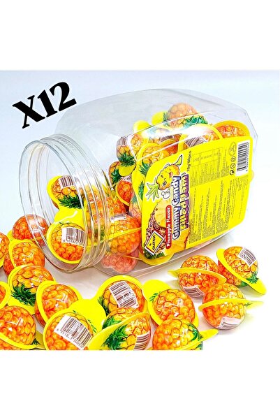 GLİTCH حلوى ناعمة محشوة بالمربى بنكهة الأناناس 12 قطعة