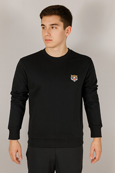 YusGos Unisex Men/Women High Quality Tiger Embroidered Cotton Hooded Crew Neck Sweatshirt