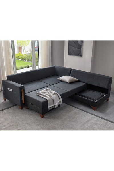 DİAVSE EV & YAŞAM Livya Köşe Koltuk Takımı Antrasit