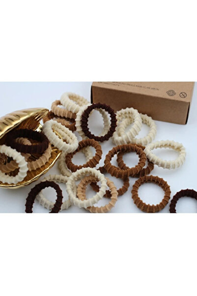 EKİDORA Women's Brown Ultra Flexible Serrated 20-Piece Towel Rubber Buckle Set