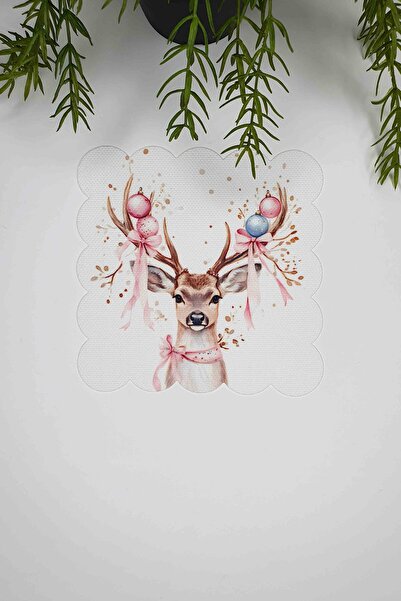 decofav Festive Antlers Deer Design Laser Cut Cocktail Napkin 1 Piece