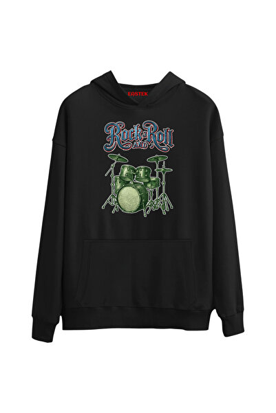 Eastek سويت شيرت هودي بتصميم روك آند رول فاخر بثلاثة خيوط مبطن بالصوف K بغطاء...